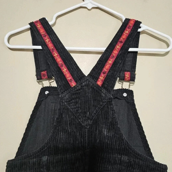Vintage Looney Tunes Tweety Bird Corduroy Bib Overalls Girls Size 10/12 Black - Picture 8 of 10